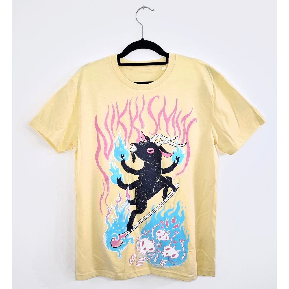 Nikki Smits - Flame Harvest (Goat) Unisex Tshirt - Geel